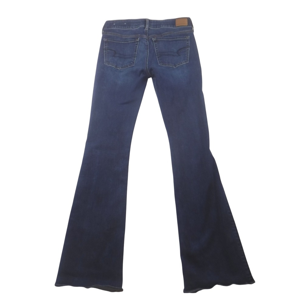 American Eagle Artist Flare Jeans Womens 8 X-Long Super Stretch Dark Wash Blue - Picture 2 of 15